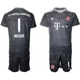 Koszulka Bayern Monachium Manuel Neuer 1 Bramkarska Dziecięcy Wyjazdowe Koszulki Piłkarskie 2021-2022 Krótki Rękaw